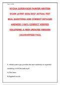 NYCHA SUPERVISOR PAINTER WRITTEN EXAM &ndash; 300 ACCURATE QUESTIONS WITH CORRECT ANSWERS & RATIONALES&NewLine;&NewLine;