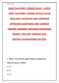 OHIO FALCONRY LICENSE EXAM &ndash; 300 ACCURATE QUESTIONS WITH CORRECT ANSWERS & RATIONALES&NewLine;&NewLine;