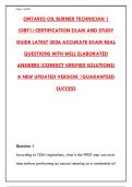 ONTARIO OIL BURNER TECHNICIAN 1 &lpar;OBT1&rpar; EXAM &ndash; 300 ACCURATE QUESTIONS WITH CORRECT ANSWERS & RATIONALES&NewLine;&NewLine;