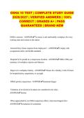 OSHA 10 TEST &vert; COMPLETE STUDY GUIDE 2026&sol;2027 &vert; VERIFIED ANSWERS &vert; 100&percnt; CORRECT &vert; GRADED A&plus; &vert; PASS QUARANTEED &vert; BRAND NEW