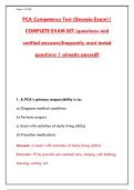 PCA COMPETENCY TEST &lpar;GEORGIA EXAM&rpar; &ndash; 300 ACCURATE QUESTIONS WITH CORRECT ANSWERS & RATIONALES&NewLine;&NewLine;
