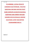 TEXAS PE LICENSING EXAM &ndash; 300 ACCURATE QUESTIONS WITH CORRECT ANSWERS & RATIONALES&NewLine;&NewLine;