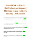 RelativityOne Review Pro EXAM fully solved & updated 2026&lpar;latest version verified for accuracy&rpar; &vert; 2026 Latest&excl;&excl;