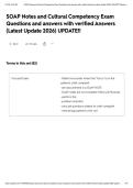 SOAP Notes and Cultural Competency Exam Questions and answers with verified Answers &lpar;Latest Update 2026&rpar; UPDATE&excl;&excl;&NewLine;&NewLine;