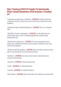 Epic Training COG170 Cogito Fundamentals &NewLine;Exam Guide &vert;Questions And Answers &vert; Graded &NewLine;A&plus;