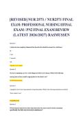 NUR 2571 &sol; NUR2571 FINAL EXAM&colon; PROFESSIONAL NURSING IIFINAL  EXAM &sol; PN2 FINAL EXAM REVIEW &lpar;LATEST 2026&sol;2027&rpar; RASMUSSEN