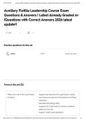 Auxiliary Flotilla Leadership Course Exam Questions & Answers &vert; Latest Already Graded A&plus; &vert;Questions with Correct Answers 2026 latest update&excl;&excl;&NewLine;&NewLine;