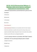 NU150 &vert; NU150 Pharmacology Midterm v1 &vert; &NewLine;Questions with Correct Answers and Expert &NewLine;Explanation for Each Question &vert; Galen