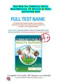 Test Bank For Community&sol;Public Health Nursing&colon; Promoting the Health of Populations 8th Edition by Nies &vert; 9780323795319 &vert; &vert; Chapter 1-34 &vert; All Chapters with Answers and Rationals&NewLine;