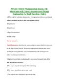 NU150 &vert; NU150 Pharmacology Exam 2 v1 &vert; &NewLine;Questions with Correct Answers and Expert &NewLine;Explanation for Each Question &vert; Galen