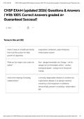 CHSP EXAM &lpar;updated 2026&rpar; Questions & Answers &vert; With 100&percnt; Correct Answers graded A&plus; Guaranteed Success&excl;&excl;&NewLine;&NewLine;