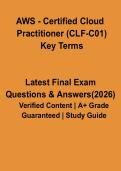 AWS Certified Cloud Practitioner &lpar;CLF-C01&rpar; Key Terms &ndash; Complete Glossary&comma; Definitions & Exam Revision Guide