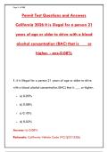 CALIFORNIA DMV PERMIT TEST 2026 &ndash; 300 ACCURATE QUESTIONS WITH CORRECT ANSWERS & RATIONALES&NewLine;&NewLine;