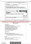 Pearson Edexcel Level 1&sol;Level 2 GCSE &lpar;9&ndash;1&rpar; Turkish PAPER 3&colon; Reading and&NewLine;understanding in Turkish Higher Tier Combined Question Paper and 