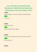 Exam 2&colon; BIO 2100 &lpar;Latest 2026&sol;2027 Update&rpar; Microbiology for Health Professionals Questions with Verified Answers &vert; 100&percnt; Correct&vert; Graded A&plus; Galen&period;  