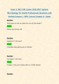 Exam 3&colon; BIO 2100 &lpar;Latest 2026&sol;2027 Update&rpar; Microbiology for Health Professionals Questions with Verified Answers &vert; 100&percnt; Correct&vert; Graded A&plus; Galen&period; 