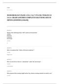 microbiology EXAM A&plus; GRADE ASSURED COMPLETE SOLUTIONS AND VERIFIED ANSWERS