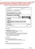 Pearson Edexcel Level 3 GCE Advanced PAPER 3&colon; Themes in breadth with&NewLine;aspects in depth Option 31&colon; Rebellion and disorder under the Tudors&comma;&NewLine;1485&ndash;1603 Combined Question Paper and Mark Scheme