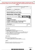 Pearson Edexcel Level 3 GCE Advanced Subsidiary PAPER 1&colon; Breadth study with&NewLine;interpretations Option 1A&colon; The crusades&comma; c1095&ndash;1204 Combined Question Paper and Mark Scheme