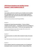CPCO &lpar;Certified Professional Compliance Officer&rpar; Exam Questions and Correct Answers&vert; Latest Updated 2026&sol;27