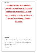 RESPIRATORY THERAPIST &lpar;RT&rpar; LICENSING EXAM PREP 2026 &ndash; 300&plus; QUESTIONS & ANSWERS &vert; NBRC &plus; NYS LAW&NewLine;&NewLine;