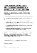 ACLS&colon; ADULT CARDIAC ARREST QUESTIONS AND ANSWERS WITH COMPLETE SOLUTIONS RATED A&plus;
