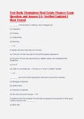 Test Bank Champions Real Estate Finance Exam&NewLine;Question and Answer &vert; A&plus; Verified Updated &vert;&NewLine;Most Tested