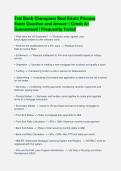 Test Bank Champions Real Estate Finance&NewLine;Exam Question and Answer &vert; Grade A&plus;&NewLine;Guaranteed &vert; Frequently Tested