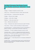 Test Bank Champions Real Estate Finance&NewLine;Exam Question and Answer 2026&sol;2027 &vert; Grade&NewLine;A&plus;&NewLine;