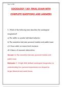 SOCIOLOGY 1301 FINAL EXAM PREP 2026 &ndash; 300&plus; QUESTIONS & ANSWERS &vert; INTRO TO SOCIOLOGY&NewLine;&NewLine;