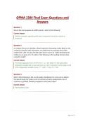 OPMA 3306 Final Exam Questions and Answers&NewLine;