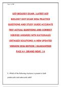 UCF BIOLOGY EXAM 2026 &ndash; 300 REAL QUESTIONS WITH CORRECT ANSWERS & RATIONALES &lpar;CELL BIOLOGY&comma; GENETICS&comma; MOLECULAR BIO&comma; EVOLUTION&comma; PHYSIOLOGY&comma; ECOLOGY & MORE&rpar;&NewLine;&NewLine;