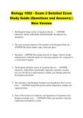 Biology 1002 - Exam 2 Detailed Exam &NewLine;Study Guide &lpar;Questions and Answers&rpar; &vert; &NewLine;New Version 