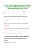 NU160 Final Exam V1&comma; V2 & V3 &vert; NU160 Mental Health Concepts Final Exam &vert; Complete Exam Bundle with Detailed Verified Answers