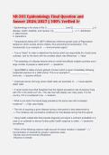 NR-503 Epidemiology Final Question and&NewLine;Answer 2026&sol;2027 &vert; 100&percnt; Verified A&plus;