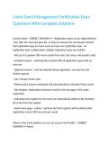 Cvent Event Management Certification Exam Questions With Complete Solutions&period;