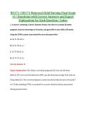 NU171 &vert; NU171 Maternal Child Nursing Final Exam &NewLine;v3 &vert; Questions with Correct Answers and Expert &NewLine;Explanation for Each Question &vert; Galen 