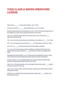 TCEQ CLASS D WATER OPERATORS LICENSE
