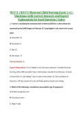 NU171 &vert; NU171 Maternal Child Nursing Exam 1 &NewLine;v1 &vert; Questions with Correct Answers and Expert &NewLine;Explanation for Each Question &vert; Galen