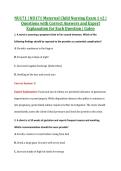 NU171 &vert; NU171 Maternal Child Nursing Exam 1 &NewLine;v2 &vert; Questions with Correct Answers and Expert &NewLine;Explanation for Each Question &vert; Galen