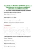 NU171 &vert; NU171 Maternal Child Nursing Exam 2&NewLine;v1 &vert; Questions with Correct Answers and Expert &NewLine;Explanation for Each Question &vert; Galen