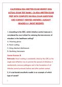 CALIFORNIA RDA WRITTEN EXAM 2027 &ndash; 300 REAL QUESTIONS WITH CORRECT ANSWERS & RATIONALES &lpar;INFECTION CONTROL&comma; CLINICAL PROCEDURES&comma; LAW & ETHICS&rpar;&NewLine;&NewLine;