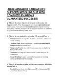 ACLS &lpar;ADVANCED CARDIAC LIFE SUPPORT&rpar; MED SURG QUIZ WITH COMPLETE SOLUTIONS GUARANTEED SUCCESS&excl;&excl;&excl;&excl;
