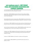 EMT Readiness Exam 2 & EMT FISDAP Final &ndash; Comprehensive Reviewed Questions and Correct Answers Practice Material