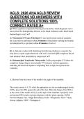 ACLS&colon; 2026 AHA ACLS REVIEW QUESTIONS ND ANSWERS WITH COMPLETE SOLUTIONS 100&percnt; CORRECT RATED A&plus;