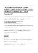 Texas Sanitarian Licensing Exam &ndash; Practice &NewLine;Questions And Correct Answers &lpar;Verified Answers&rpar; &NewLine;Plus Rationales 2025&sol;2026 Q&A &vert; Instant &NewLine;Download Pdf 
