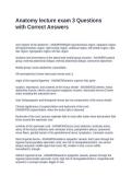 Anatomy lecture exam 3 Questions with Correct Answers&NewLine;&NewLine;
