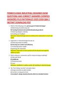 PENNSYLVANIA INDUSTRIAL DESIGNER EXAM QUESTIONS AND CORRECT ANSWERS &lpar;VERIFIED ANSWERS&rpar; PLUS RATIONALES 2025&vert;2026 Q&A &vert; INSTANT DOWNLOAD PDF
