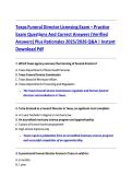 Texas Funeral Director Licensing Exam &ndash; Practice &NewLine;Exam Questions And Correct Answers &lpar;Verified &NewLine;Answers&rpar; Plus Rationales 2025&sol;2026 Q&A &vert; Instant &NewLine;Download Pdf