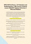 ISYE 349 Final Exam &vert; 110&plus; Questions and Verified Answers &vert; 100&percnt; Correct &vert; Grade A &lpar;Latest 2026&sol;2027 Update&rpar; University of Wisconsin-Madison&NewLine;&NewLine;This ISYE 349 &lpar;Introduction to Human Factors Engineering&rpar; Final Exam typically covers comprehensive material re